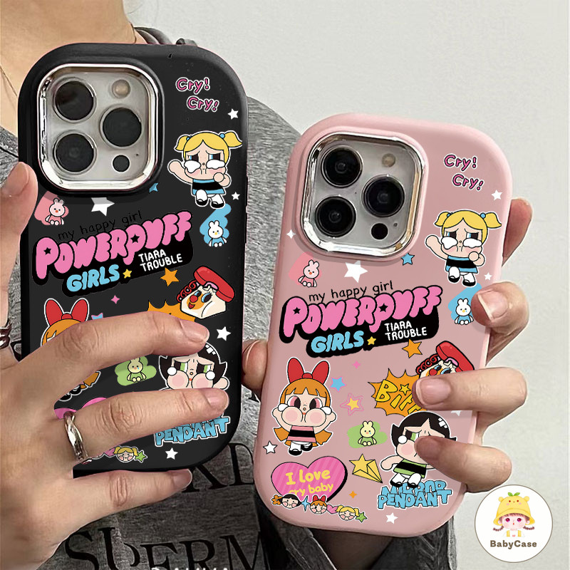 เคสไอโฟน 11 15 สำหรับ iPhone 13 11 15 16 14 12 Pro Max 7 16 15 8 Plus XR X XS Max การ์ตูนน่ารักหวานพัฟสาวนุ่มหน้าปกอ่อน
