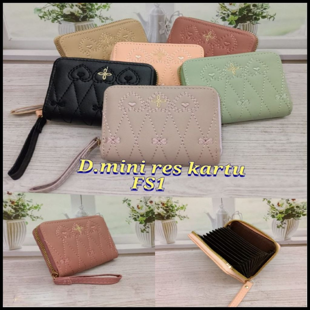 กระเป๋าสตางค์การ์ดผู้หญิง FS1 พร้อมดอกไม้ MOTIF และสมบูรณ์ที่สุด