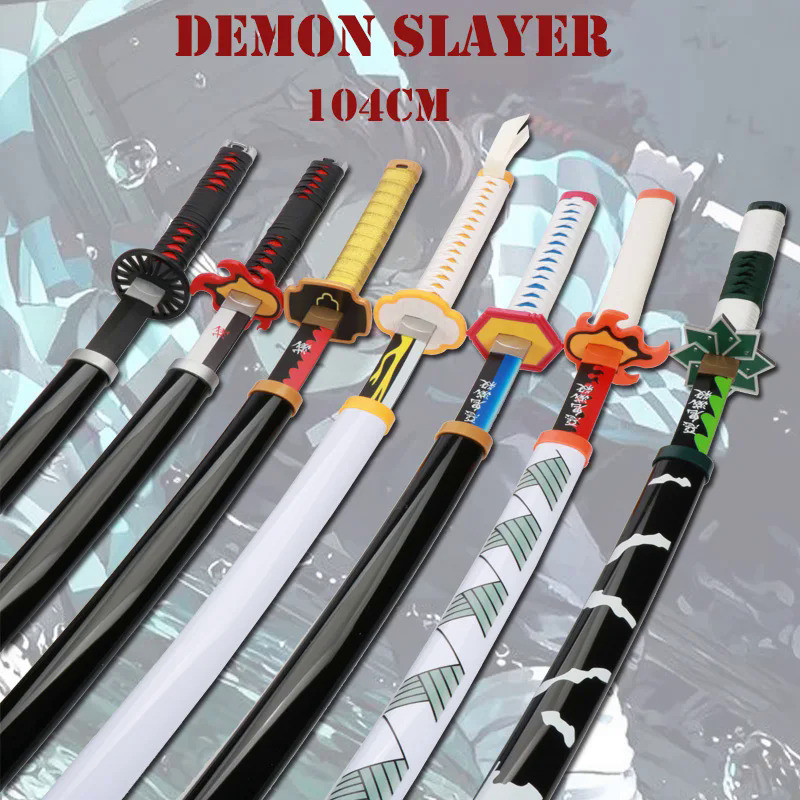 Demon Slayer Katana 104cm Kimetsu No Yaiba Sword Kyoujurou Giyuu Blue Zenitsu Cosplay Weapon Props D