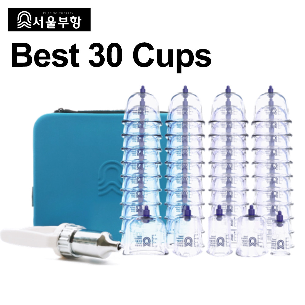 SEOUL Buhang Set 30 Cups Korea Tempered Cupping Therapy Body Healthy Massage