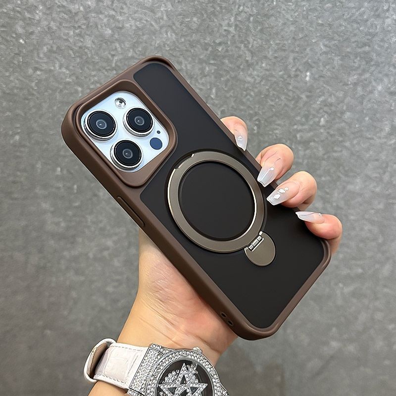 ใหม่ หรูหรา 360° วงเล็บหมุนเคสโทรศัพท์แม่เหล็กด้านสําหรับiphone 16 15 14 13 Pro Max 14/15/16 Plusปลอกป้องกันการล่มสลายฮาร์ดปกหลัง