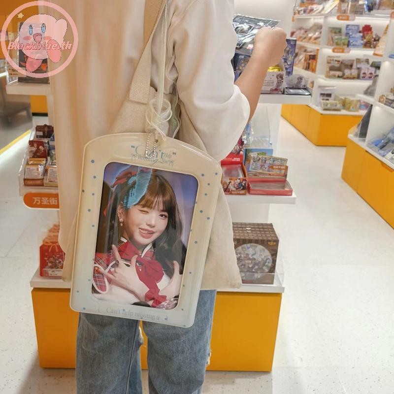 Bblue Giant A4 Idol Photocard Holder PVC Photos Protective Cover Card Sleeve Couple Bag Pendant.