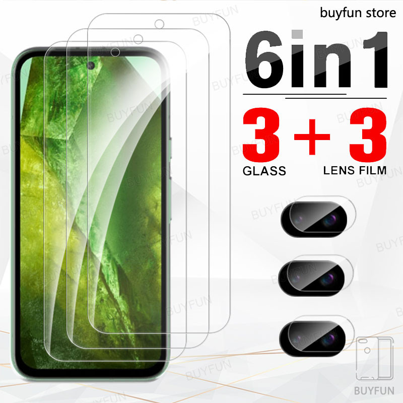 6in1 ฟิล์มนิรภัยสําหรับ Google Pixel9 ProFold Picel 8A 7a 6a Pixel7 6 8 พิกเซล 9 Pro XL เลนส์กล้องป้องกันกระจกป้องกันหน้าจอ