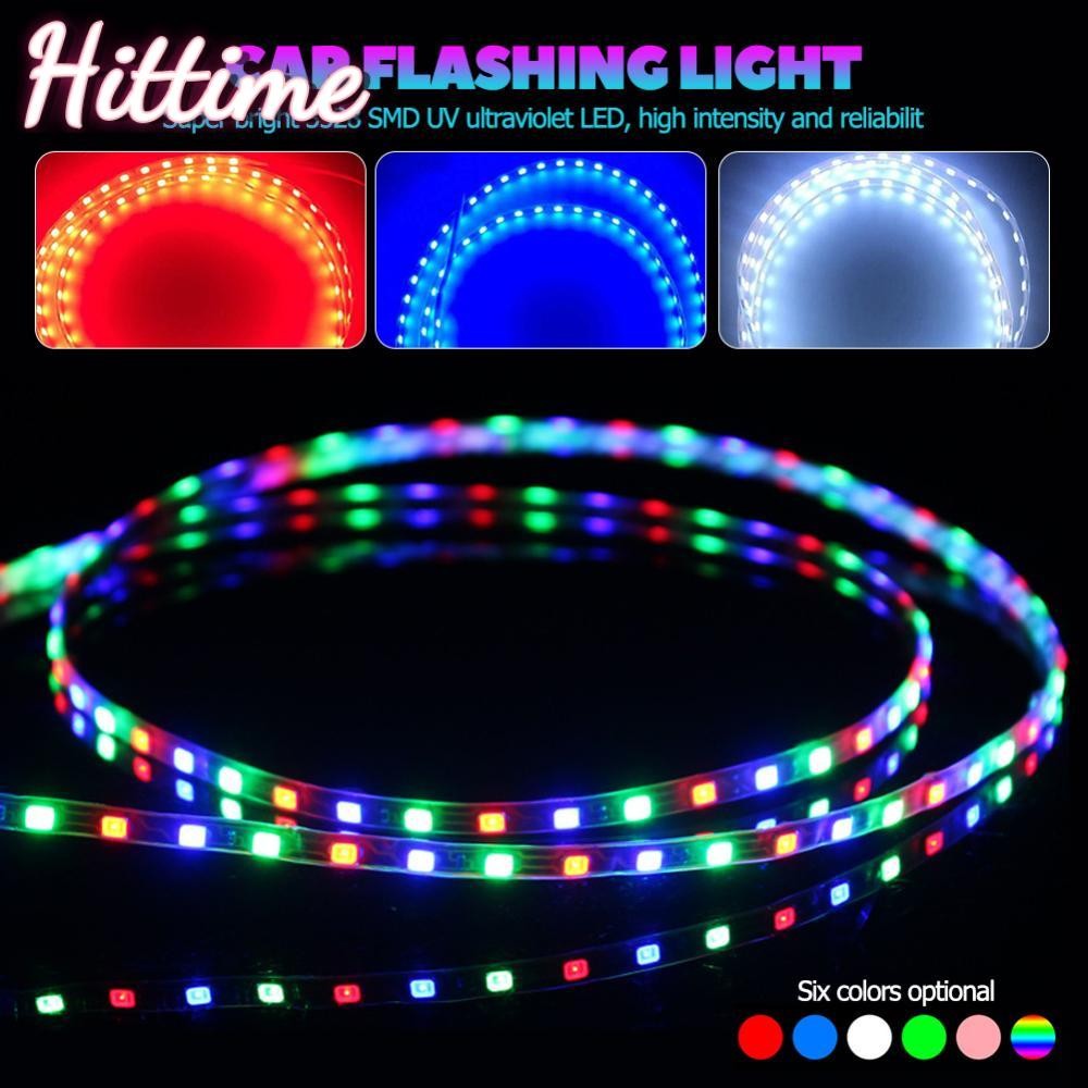 Hittime 1 PC 90 ซม.90SMD รถจักรยานยนต์ Decroation LED สีสัน Light Strip 3528 เทปยืดหยุ่นเชือก Stripe