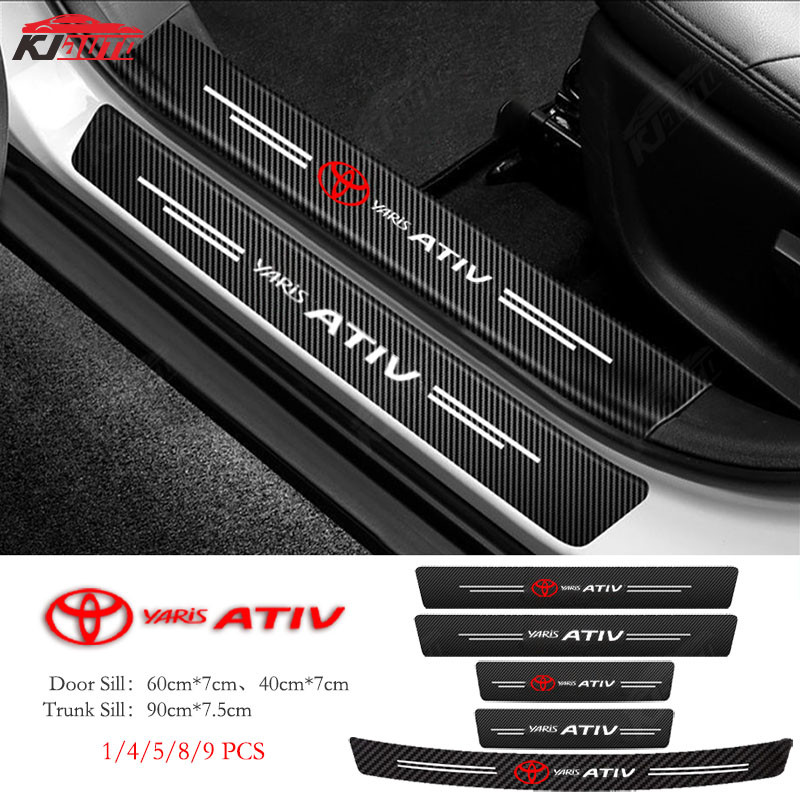 Toyota Yaris Ativ Audi Car Sill สติกเกอร์ป้องกันรอยขีดข่วนกันน้ํา Trunk Protector ประตูรถปกหนังอุปกรณ์เสริม