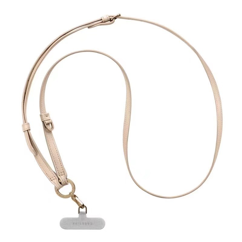 Casetify เคสโทรศัพท์ใหม่แบบพกพา Lanyard All-Match สายแนวทแยงหนังสีดํามัลติฟังก์ชั่น Halter Neck