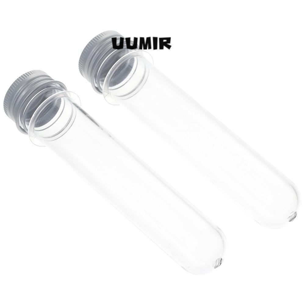 Uumir 10 ชิ้นหลอดทดลอง,พลาสติกโปร่งใสหลอดวิทยาศาสตร์,ของขวัญวันหยุด 25140 มม.พร้อมฝาครอบอลูมิเนียม 45ml Burette Party Decor