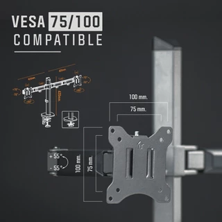 ERGONOZ Monitor Arm แขนจับจอ ขาตั้งจอคอมพิวเตอร์ รุ่น EGN-FMAV2-S / D สำหรับจอ 17-32"