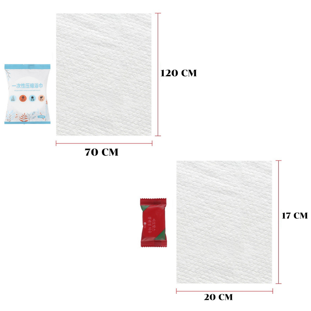 ผ้าขนหนูอัดเม็ด ผ้าเช็ดหน้าอัดเม็ด ละลายน้ำ ขนาดพกพา ใช้แล้วทิ้ง (พร้อมส่งจากไทย) - รูปที่ 7