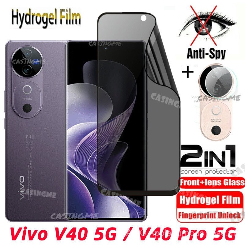 VIVO V40 5G v40pro 2024 Soft Privacy hydrogel ฟิล์ม Anti-Spy ฝาครอบป้องกันหน้าจอสำหรับ VIVO V40 vivo