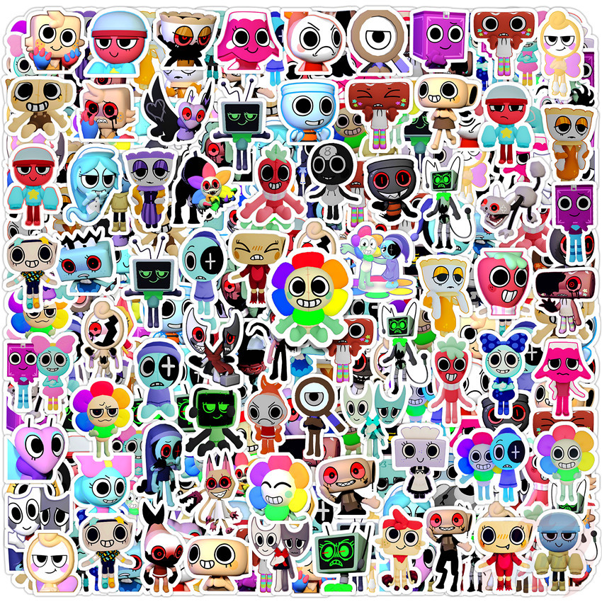 110Pcs/Set ☆ Dandy's World Q-3 3D Mini Diary Manual Stickers ☆ DIY Fashion Scrapbooks Album Decor Decals Stickers（Size：2~3cm）
