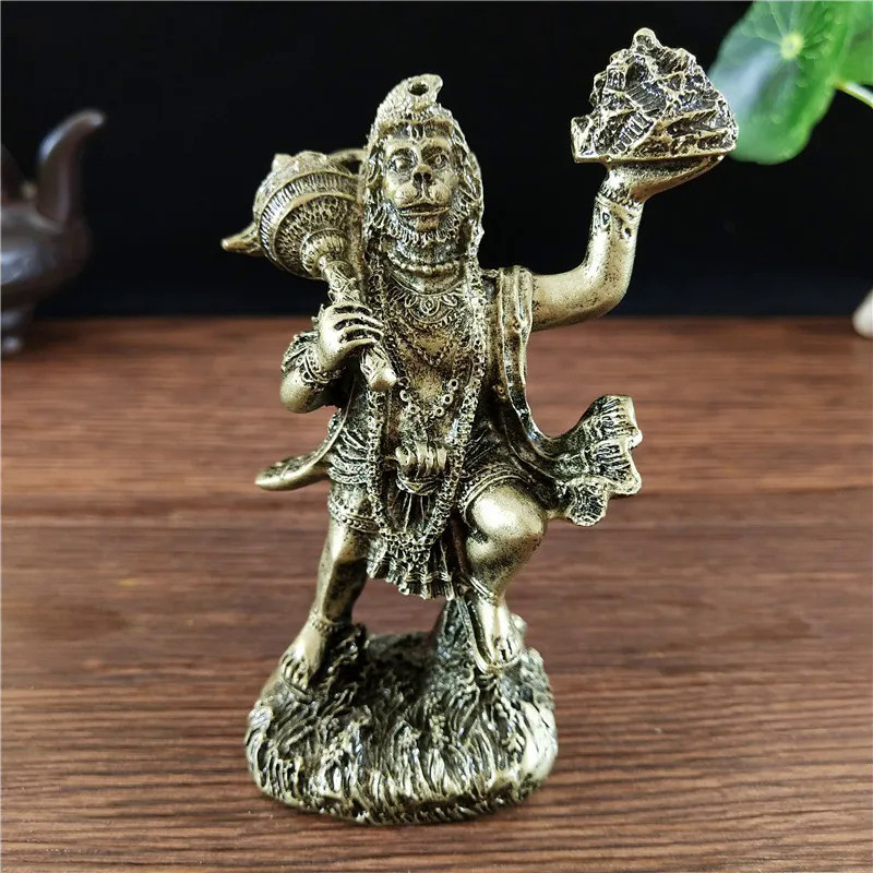 Bronze Color Hanuman Statue Figurine Ornaments Resin Indian Hindu Monkey God Buddha Statues Sculptur