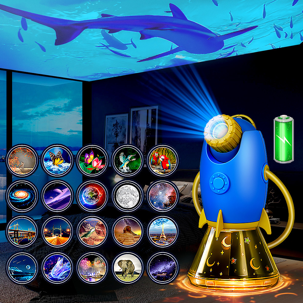 โปรเจคเตอร์ LED Galaxy Night Light 360° หมุนโคมไฟกลางคืน Starry Sky สําหรับ Childen ห้องนอน Home Room ของเล่นเด็กวันเกิดพร้อมแบตเตอรี่