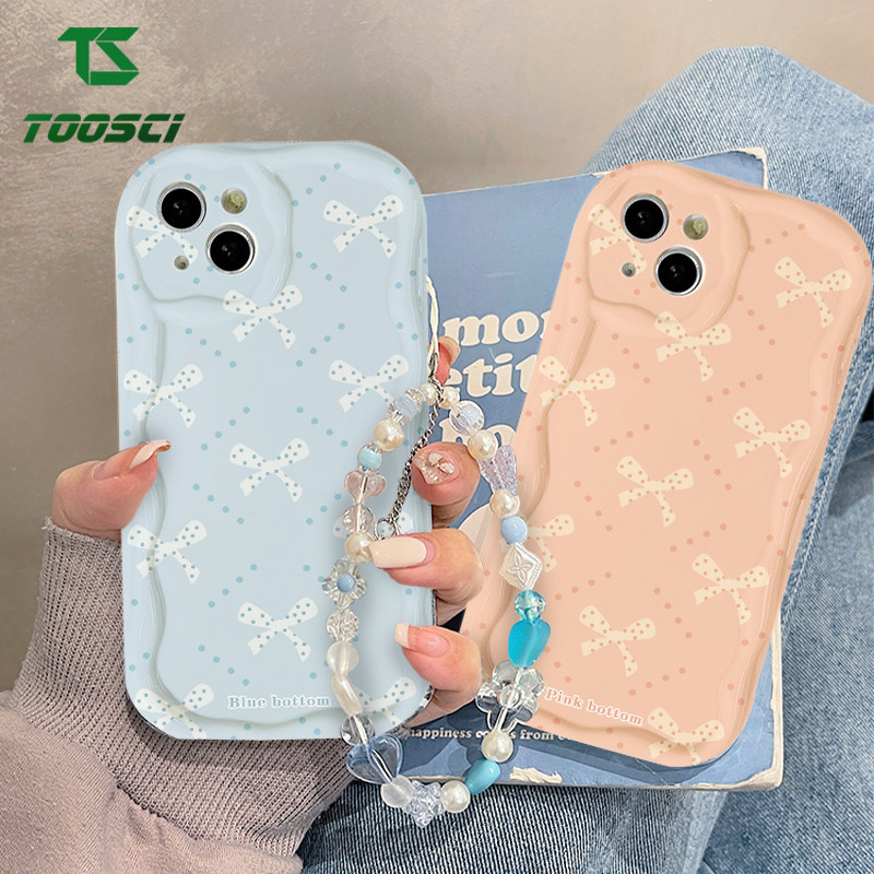 TOOSCI แฟชั่น Bowknot Wave ปลอก + สร้อยข้อมือหรูหราสําหรับ Infinix X688B X650B X655C X657C X669D X67