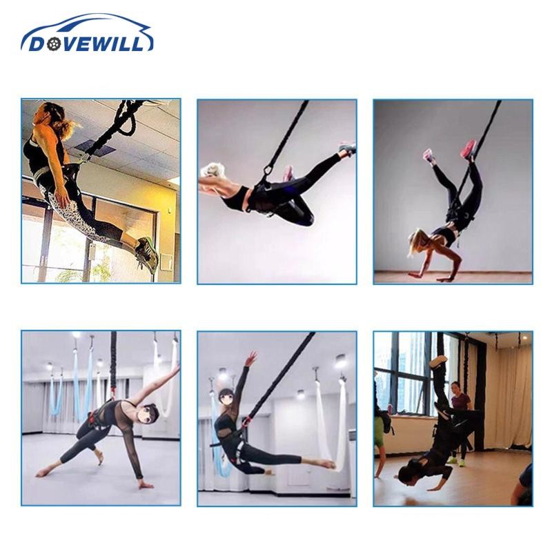 [Dovewill] สายรัดฟิตเนสเข็มขัดเต้นรําอเนกประสงค์พร้อมการเชื่อมต่อโลหะผสมอุปกรณ์กระโดดสําหรับการโรยตัวไฟสามเณร
