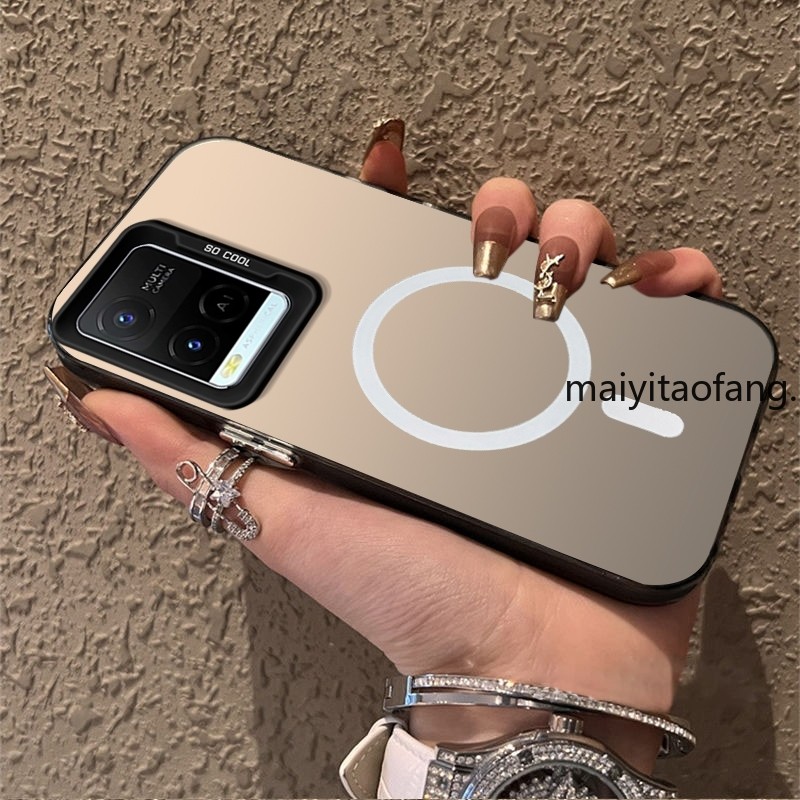 ปลอก VIVO Y21 VIVO Y21S VIVO Y21t VIVO Y33s Y33 เคสโทรศัพท์ Hard Case เคสโทรศัพท์ TPU เคสแข็งกันกระแทกดีไซน์ใหม่ความงามไร้สายแม่เหล็ก CYBSWX01
