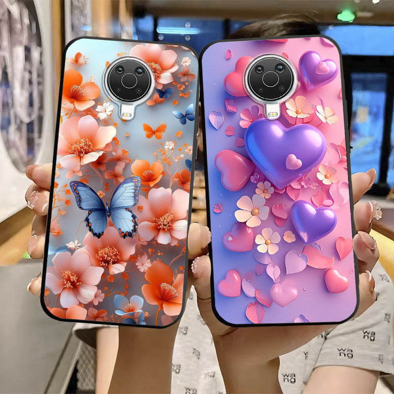 สําหรับ Nokia G21 G11 Plus G310 G60 G50 G42 5G กรณีสัตว์แมวน่ารักกรณีซิลิโคนอ่อนนุ่มกันกระแทกสําหรับ Nokia G20 G10 ป้องกันกันชนหรูหราหินอ่อนผีเสื้อโทรศัพท์ปลอก
