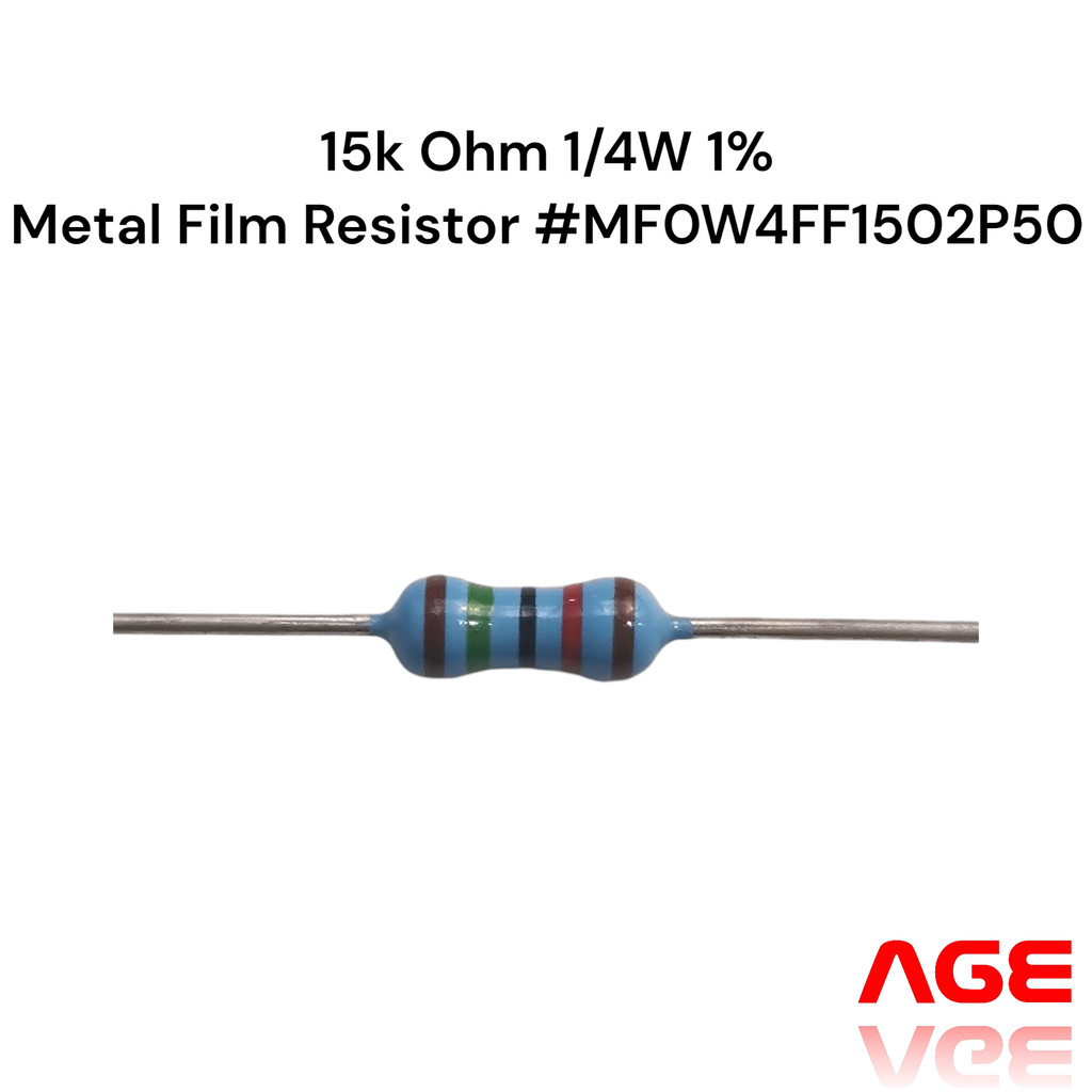 15k Ohm 1/4W 1% Metal Film Resistor #MF0W4FF1502P50