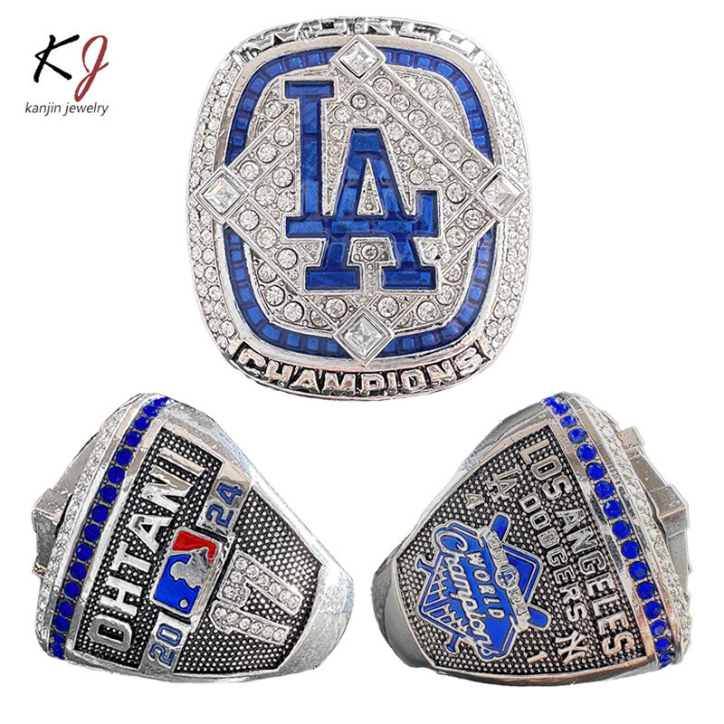 2024 MLB Los Angeles Dodgers Championship Ring วงแหวนบาสเก็ตบอลโลหะผสมสองสี