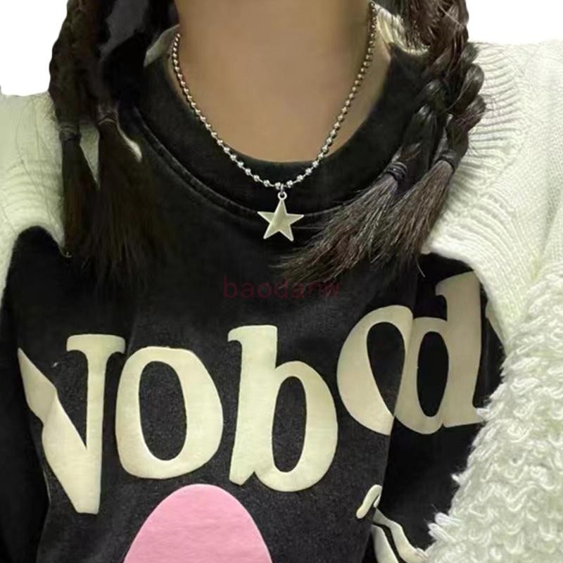 Ppy เทรนด์แฟชั่นแสงหรูหรา Niche Sense Collarbone Chain อารมณ์ลมเย็นเรียบง่ายสร้อยคอดาวห้าแฉก