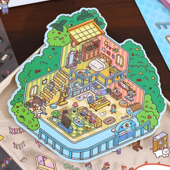 B01-1-4  ของเล่นเด็ก สติกเกอร์ DIY แบบ3D  เสริมสร้างจินตนาการให้เด็ก  พร้อมส่ง