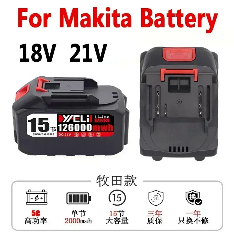 for Makita 21V Battery 10000mAh Rechargeable Power Tools Battery 18V 21V makita  Li-ion Replacement 