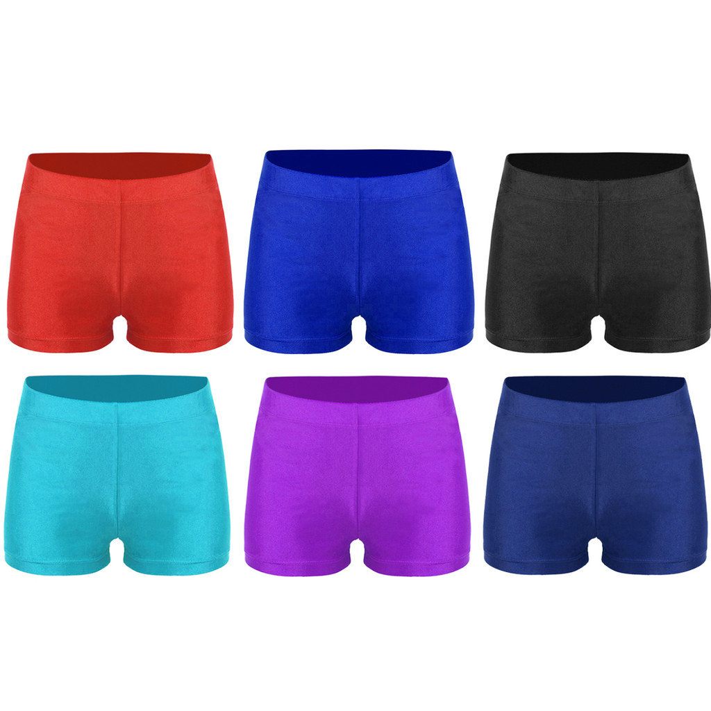 Yeahdor กางเกงขาสั้นเอวยางยืดสําหรับเด็กผู้ชายสําหรับยิมนาสติกการแข่งขันการฝึกออกกําลังกาย