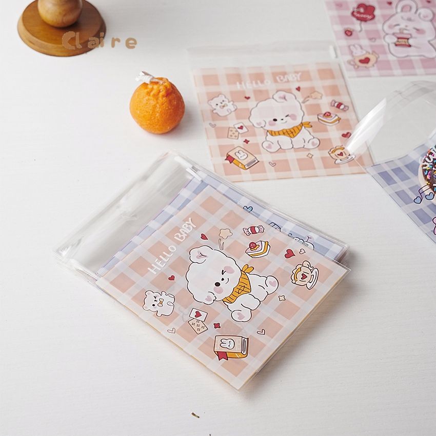 🏡ถุงฝากาวขนาด 7x7+3 cm ถุงสำหรับใส่คุกกี้ บราวนี่ กิ๊ฟช็อป Claire