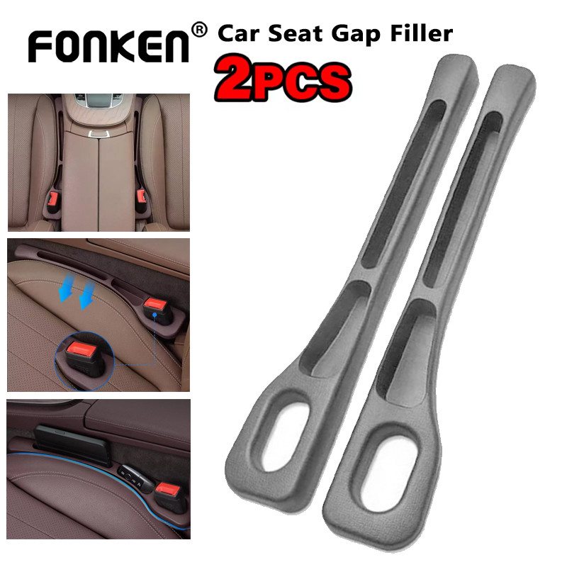 Fonken 2 ชิ้นรถที่นั่ง Gap Filler Organizer กันน้ํา Universal Stopper Strip 2Slot Storage Organizer