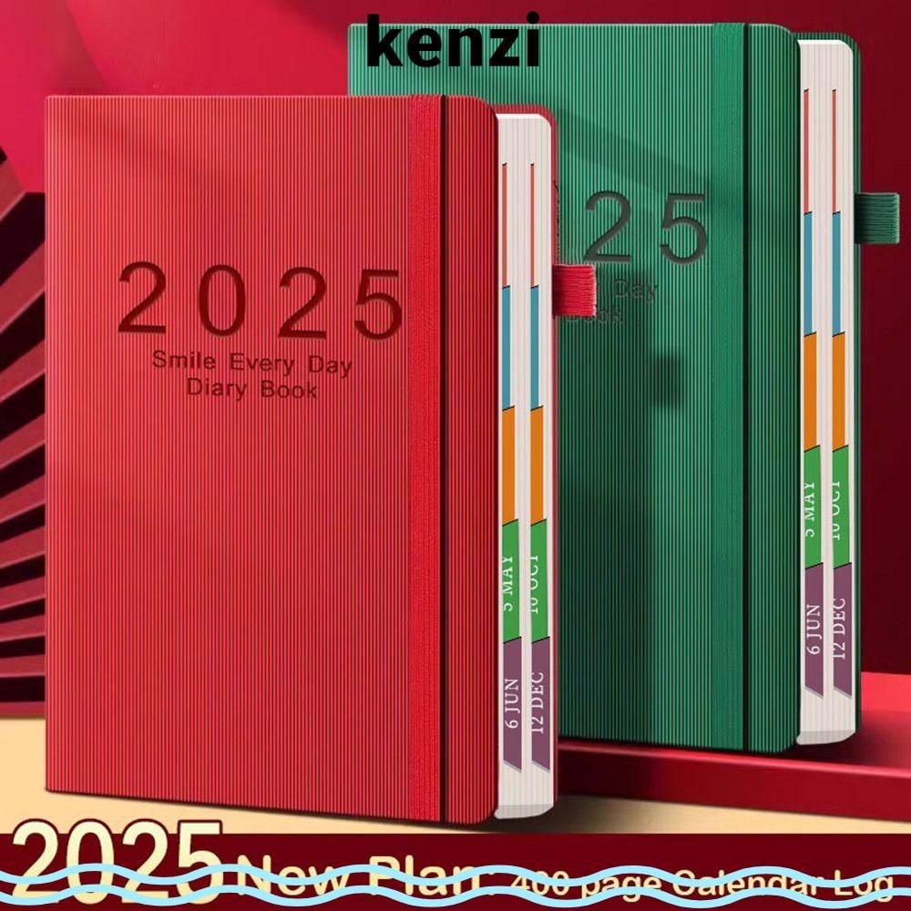 เคนซี่ 2025สมุดแพลนเนอร์,ก5แผนการจัดการเวลาปฏิทินล็อก,แบบพกพาทุกวันรายสัปดาห์และวางแผนรายเดือนปกหนังไดอารี่วางแผนออแกไนเซอร์โน๊ตบุ๊คโรงเรียนเครื่องสํา