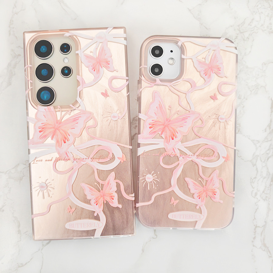เคส Samsung A55 A06 A16 A05 A05S A26 A36 A56 A35 A15 A54 A34 A24 A52 A12 A13 A14 A23 A25 A32 A51 A53 A71 A72 A73 S25 S24 FE S23 S22 S21 Plus Ultra เคส ultra ปลอกโบว์ผีเสื้อน่ารัก
