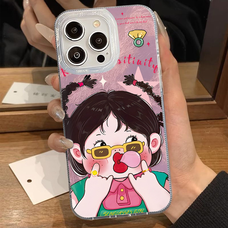 Lucy เชอร์รี่น่ารักสุดหรูระลอกแวววาวเคสนุ่มเข้ากันได้ IPhone 11 16 13 15 14 12Pro Max 7Plus 7 15 8 14 X XR XS Max