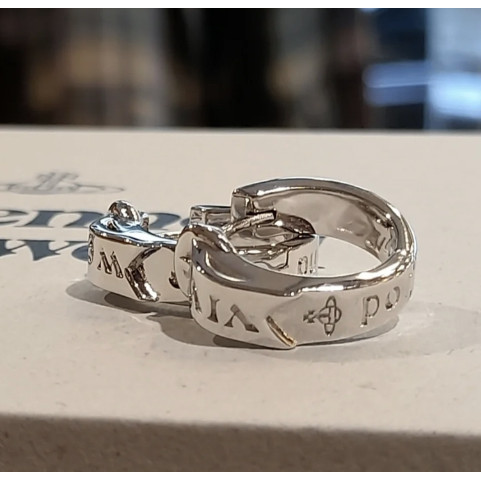 vivienne westwood Saturn 925 silver plated silver needle circular ring earrings silver color