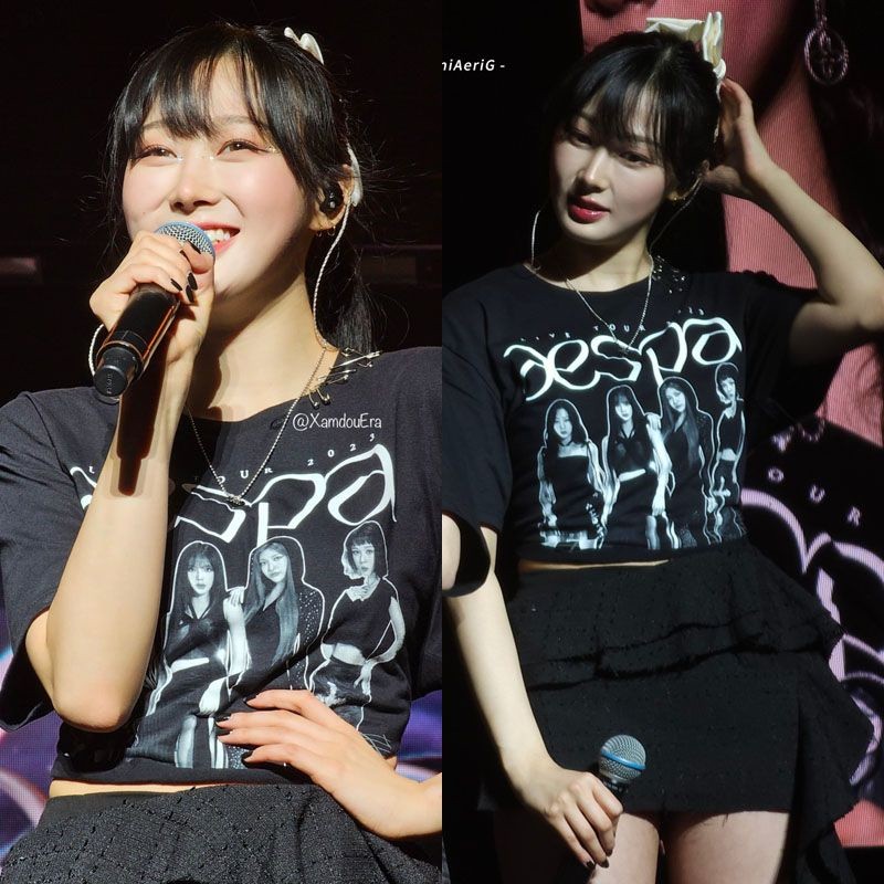 ❤️ AESPA Live Tour Concert Cotton T-shirt Men's and Women's Plus Size KARINA WINTER NINGING GISELLE 