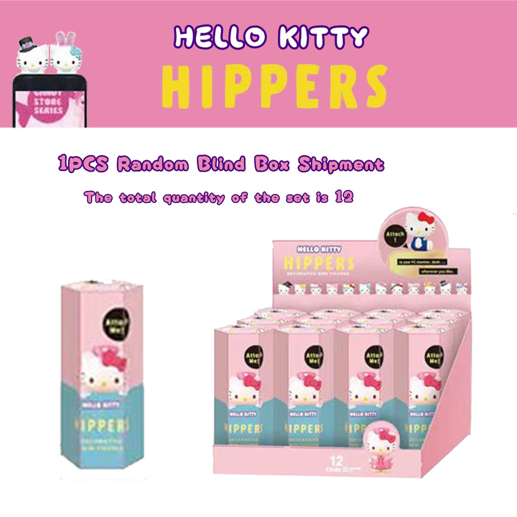 1 ชิ้นสุ่ม Hello KITTY HIPPERS series สามารถติดกาวเพื่อวัตถุในชีวิตประจําวัน อุปกรณ์เสริมโทรศัพท์มือถือน่ารัก