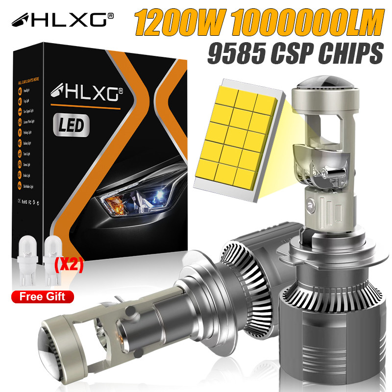 Hlxg H7 H4 Canbus ไฟหน้ารถ Mini เลนส์ H11 H8 9005 9006 HB3 HB4 LED โปรเจคเตอร์หลอดไฟ 6000K Auto รถจักรยานยนต์ Mini เลนส์