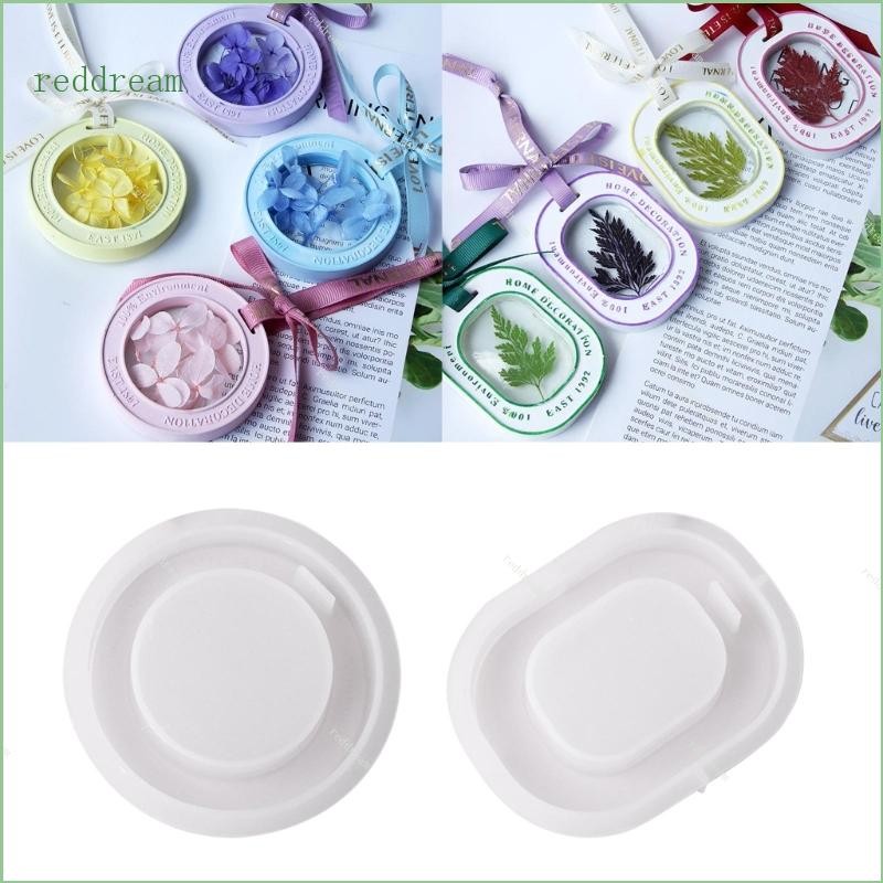 Redd คริสตัลอีพ็อกซี่เรซินแม่พิมพ์หลุมรอบรูปไข่เครื่องประดับซิลิโคน Mould DIY Craft แขวนแท็กเครื่องประดับ Supplie