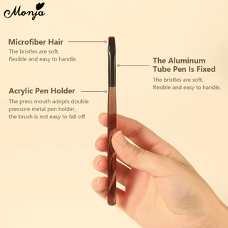 Monja เล็บแปรงชุด UV เจลเล็บ Liner French Gradient คริสตัลอะคริลิค ภาพวาดแปรงเล็บเครื่องมือ Drawing