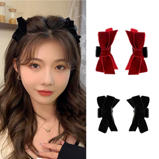 โบว์กํามะหยี่ด้านขนาดเล็กผมม้ากิ๊บหญิงฤดูร้อนเจ้าหญิงหัวคลิป ชม. หูฟัง