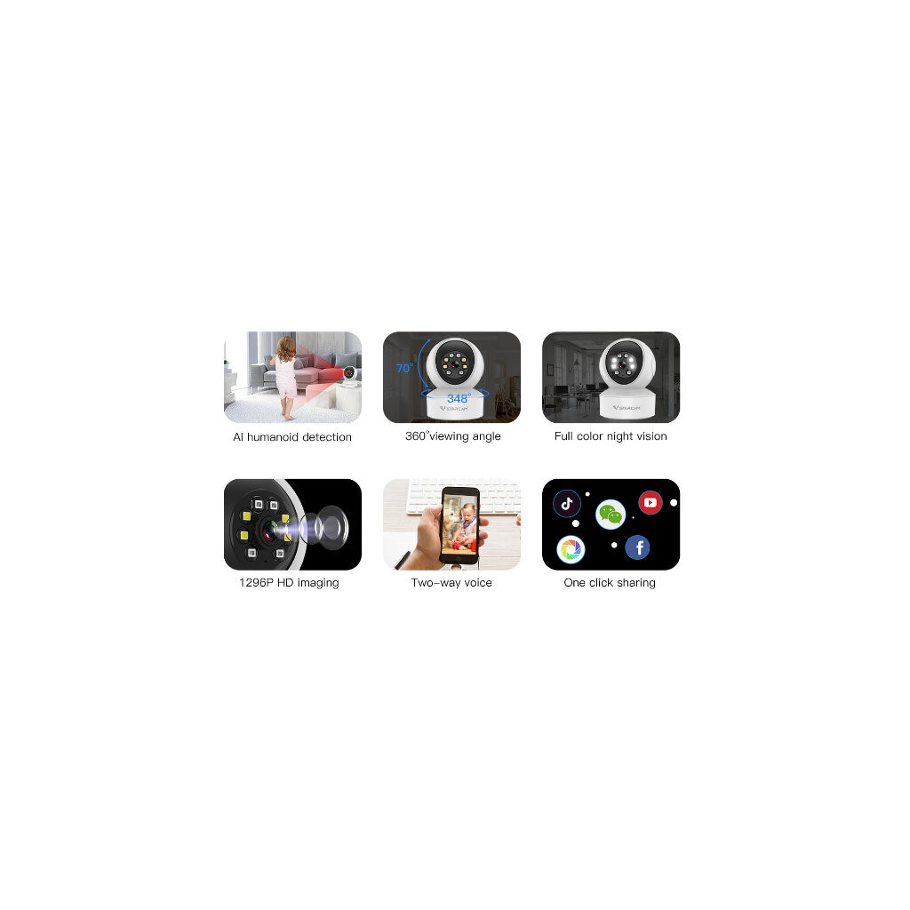Vstarcam CS49L 3MP 2.4G กล้อง IP Mini Wireless Wifi Security กล้อง PTZ Cam IR Night