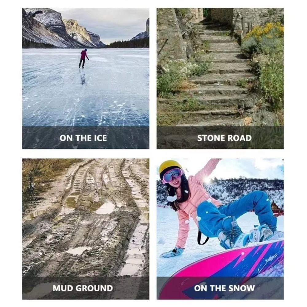 Roadstairs 1 คู่รองเท้า, 10 ฟันลื่น Ice Grippers, ทนทานสวมใส่รองเท้าหิมะน้ําแข็ง Spikes สําหรับหิมะเดินปีนเขารองเท้า - รูปที่ 5