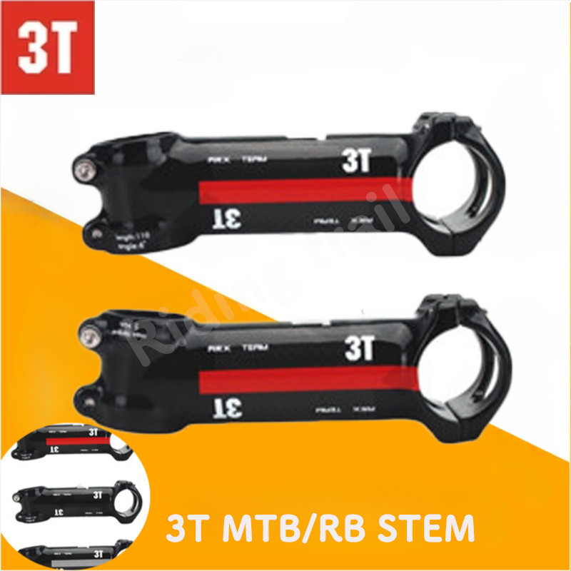 3T คาร์บอน 31.8 มม.MTB stem จักรยาน 60-120 มม.6/17 องศามุมคาร์บอน stem mtb 3T stem