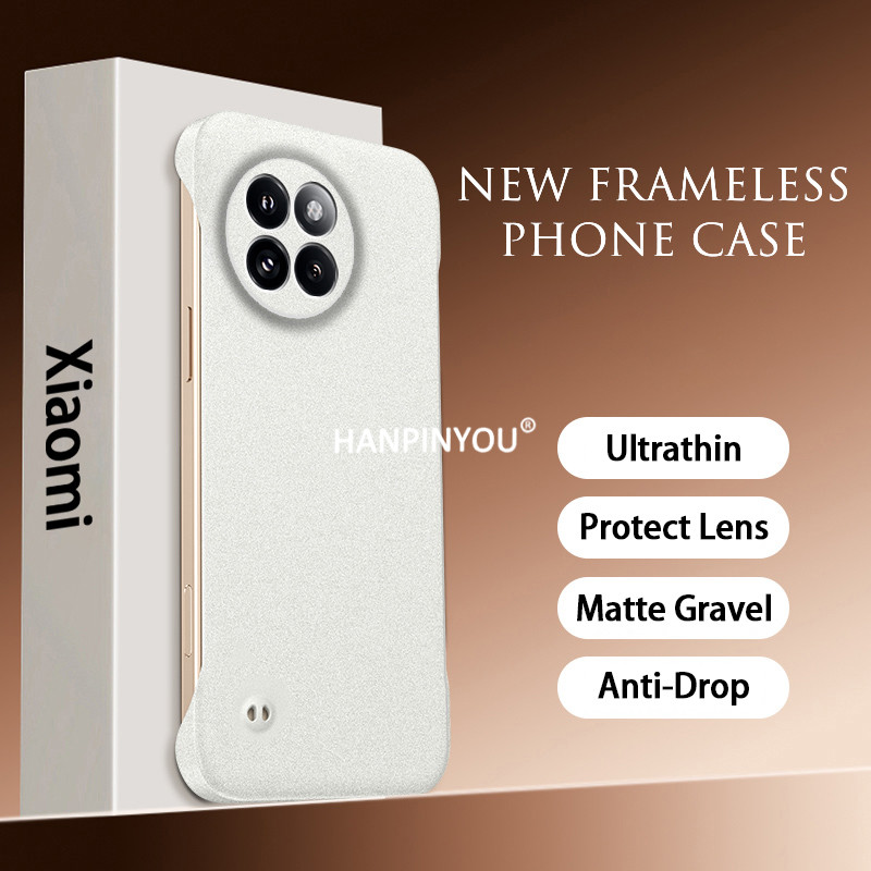 Ultrathin Frameless SandstoneกรวดMatteเคสโทรศัพท์สําหรับXiaomi Civi 5 4 Pro 14 Civi 3 Civi2 1s Xiaomi Mi 11 Ultra Lite Hard PCป้องกันกล้องกันกระแทกฝาหลัง