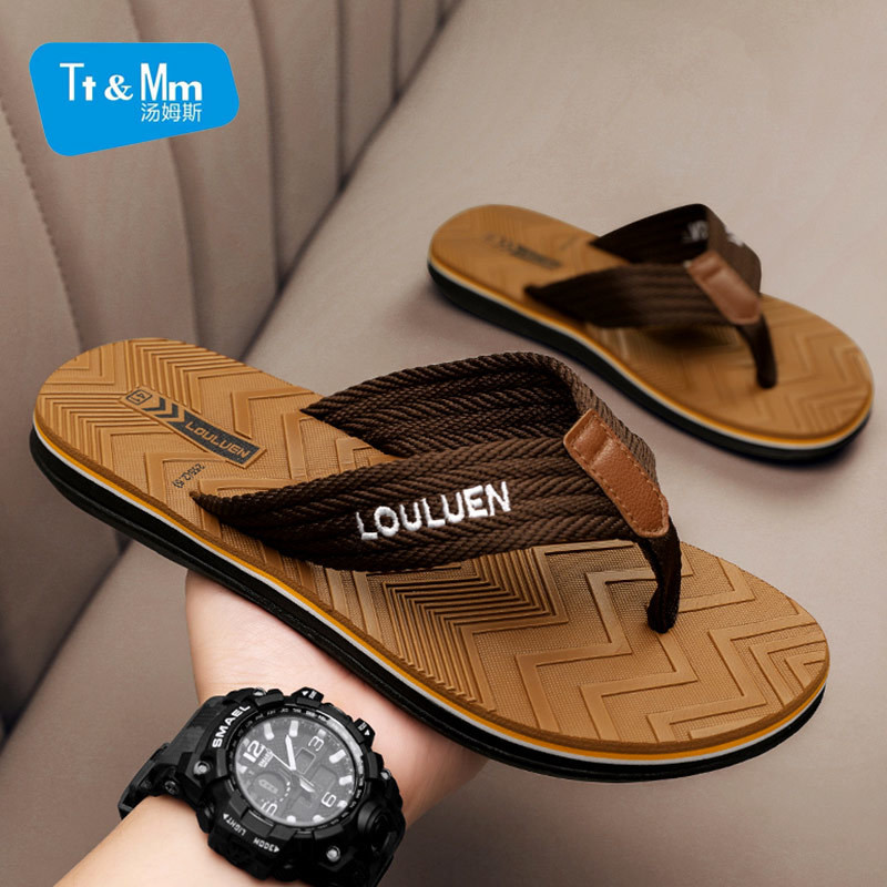 รองเท้าแตะผู้ชาย Tt&Mm/Toms 2024 ใหม่ฤดูร้อน รองเท้าแตะไทยกันลื่น ทนทานสำหรับใส่กลางแจ้ง