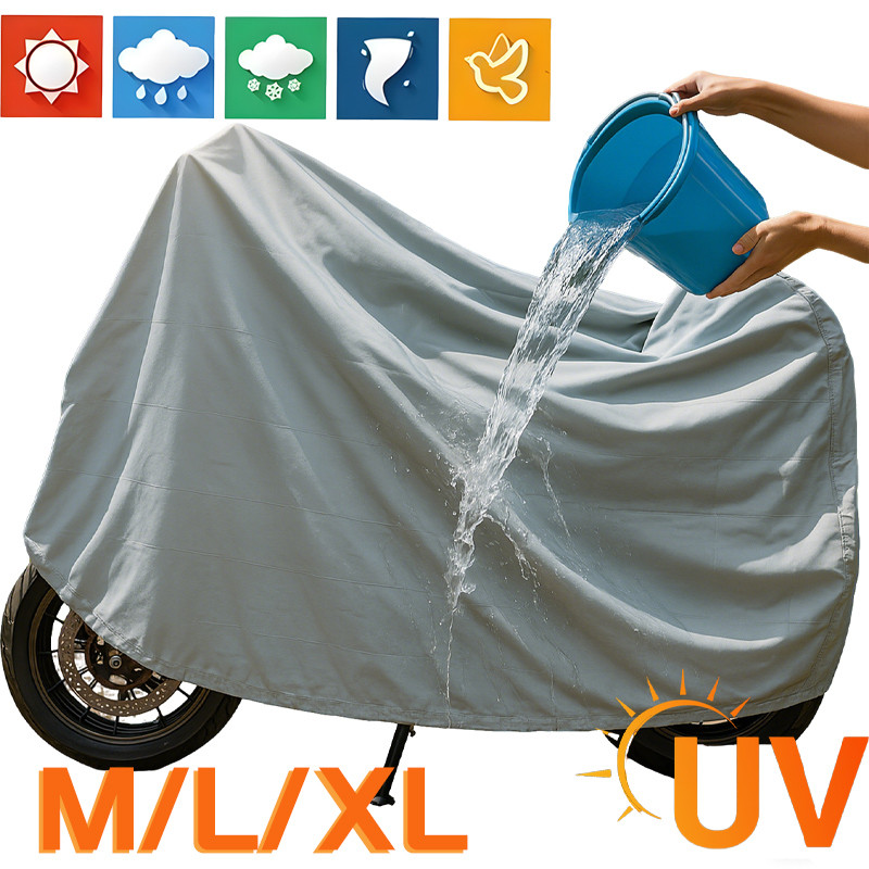 M/L/XL ฝาครอบป้องกันรถจักรยานยนต์กลางแจ้ง – Rain Proof Sun Protection High-density PEVA โฟมเสื้อผ้ารถมอเตอร์ไซด์