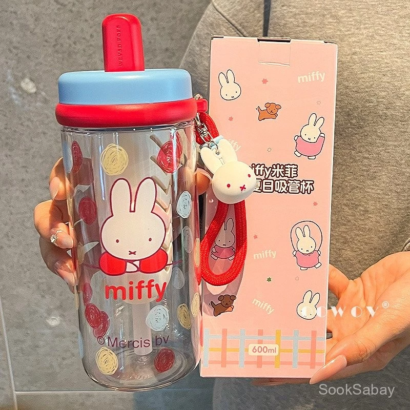 🔥แก้วน่ารัก ความจุ 600ML วัสดุTritan ลายการ์ตูนน่ารัก แก้วน้ำพลาสติกแบบมีหลอดดูด ถ้วย ของขวัญ thumbnail 4