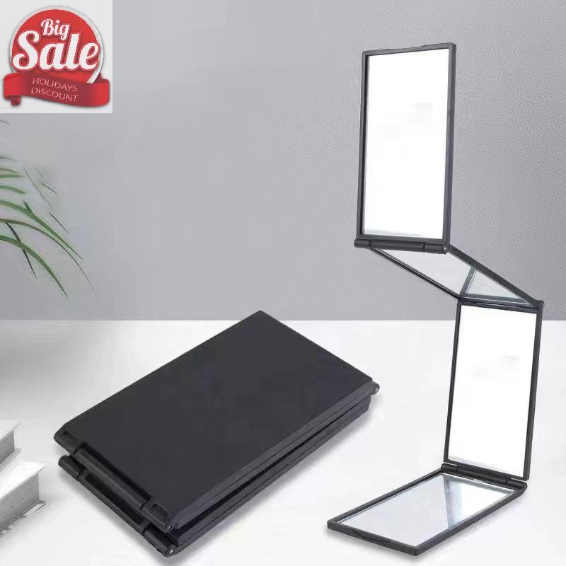AF 4 Way Mirror 360 องศามือถือเดสก์ท็อปแบบพกพากระจกแต่งหน้าแบบพับได้สําหรับผมด้วยตนเองตัดกระจกแต่งหน้าเครื่องมือความงาม A