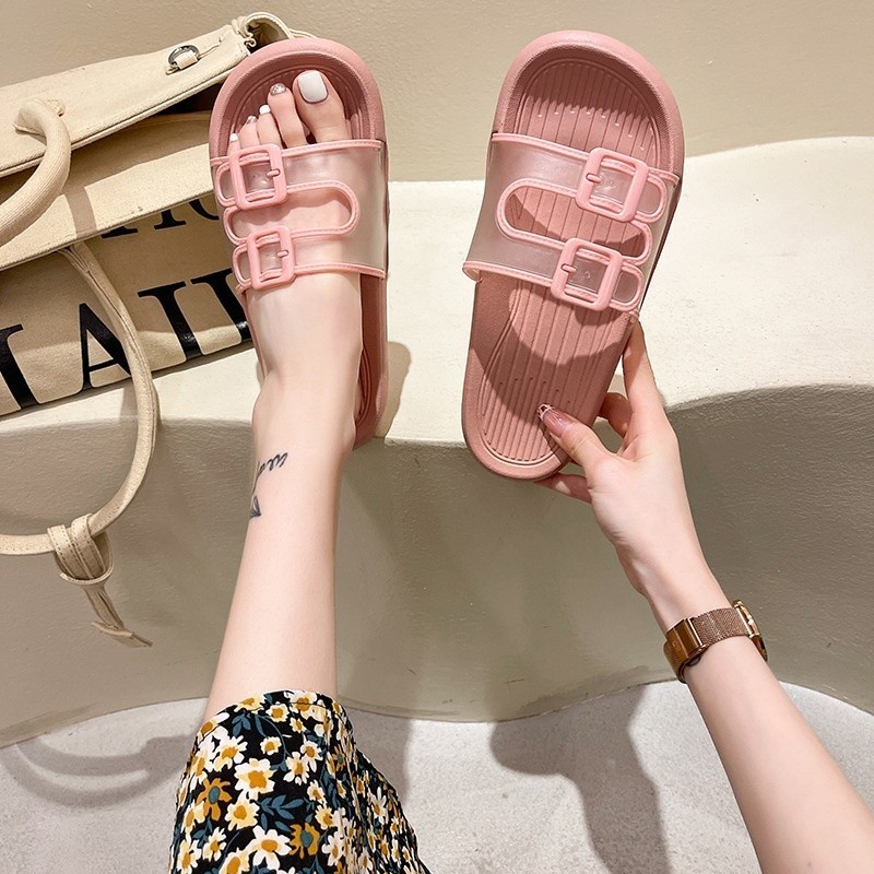 MMD Jelly Rubber รองเท้าแตะผู้หญิง 6499 คุณภาพรองเท้าแตะบ้านสายคล้องคอ Slop EVA รองเท้าแตะกันลื่นนุ่