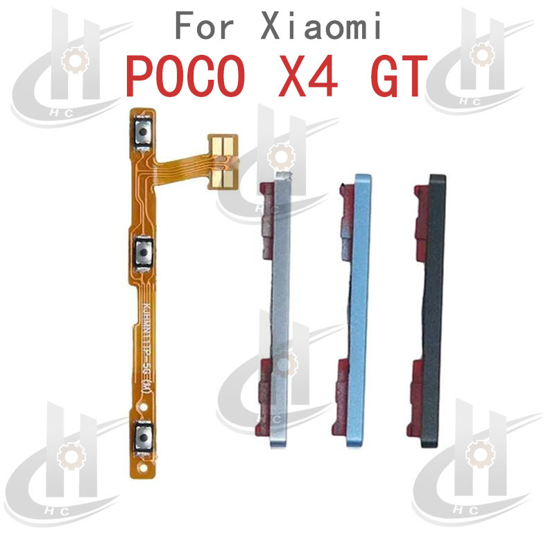 สําหรับ Xiaomi POCO X4 GT ปุ่มด้านข้าง ปุ่มเปิด-ปิด ปุ่มปรับเสียงขึ้นลง อะไหล่ทดแทน Flex Cable
