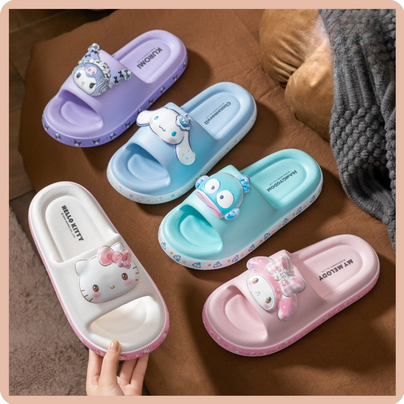 รองเท้าแตะ Hello Kitty - รองเท้าแตะในร่มลายการ์ตูนน่ารักสําหรับผู้หญิง/เด็ก (EVA Soft & Comfy)